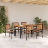 vidaXL Garten Essgruppe 7 pcs Schwarz Poly-Rattan