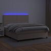 vidaXL Boxspringbett mit Matratze & LED Cappuccino-Braun 140x200cm
