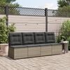 vidaXL Gartensessel mit Liegefunktion und Kissen Grau Poly Rattan