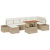 vidaXL Garten-Sofa-Set mit Speicher 8 pcs Beige Poly Rattan