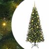 vidaXL K&uuml;nstlicher Weihnachtsbaum mit 300 LEDs Gr&uuml;n 180 cm PE und PVC