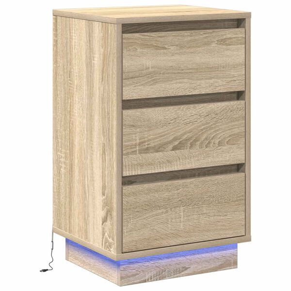 vidaXL Nachttisch Sonoma-Eiche 39 x 34,5 x 65 cm Holzwerkstoff
