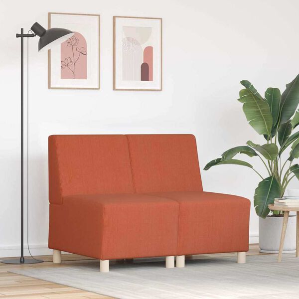 vidaXL Modulares Armfreies Sofa 2 pcs Orange 55 x 74 x 82 cm Cordstoff