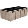 vidaXL 13-tlg. Garten-Essgruppe mit Auflagen Poly Rattan Beige