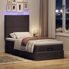 vidaXL Ottoman-Bett mit Matratze & LEDs Dunkelbraun 90x190 cm Stoff