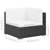 vidaXL 8-tlg. Garten-Lounge-Set mit Kissen Poly Rattan Schwarz