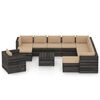 vidaXL 12-tlg. Garten-Lounge-Set mit Kissen Grau Impr&auml;gniertes Holz
