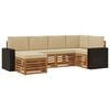 vidaXL Outdoor-Sofagarnitur 6 stk. Natur und Beige Polyester