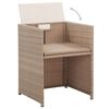 vidaXL 17-tlg. Garten-Essgruppe mit Auflagen Poly Rattan Beige