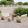 vidaXL Gartensofa-set mit Kissen mit Speicher 9 pcs Beige Poly-Rattan