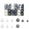 vidaXL 100-tlg. Weihnachtskugel-Set 3/4/6 cm Wei&szlig;/Grau