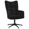 vidaXL Relaxsessel mit Hocker Schwarz Samt