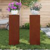 vidaXL Pflanzenst&auml;nder 2 pcs Rostig 24 x 24 x 75 cm Wetterfeststahl