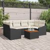 vidaXL Gartensofa-set mit Kissen 7 pcs Schwarz Poly-Rattan