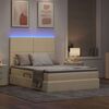 vidaXL Bett mit Stauraum und LED mit LED Creme 140 x 200 cm Polyester