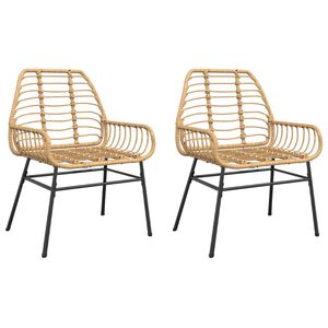 vidaXL Gartenst&uuml;hle 2 Stk. Braun Poly Rattan