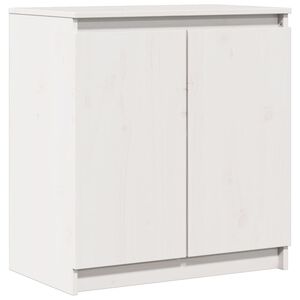 vidaXL Beistellschrank Weiß 60x36x65 cm Massivholz Kiefer