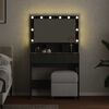 vidaXL Schminktisch mit Regal Schwarz Eichen-Optik 80 x 41 x 134,5 cm