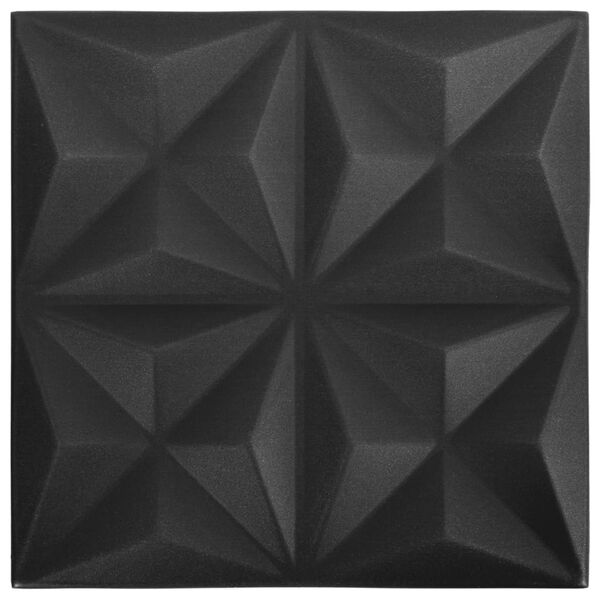 vidaXL 3D-Wandpaneele 48 Stk. 50x50 cm Origami Schwarz 12 m&sup2;