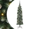 vidaXL K&uuml;nstlicher schlanker Weihnachtsbaum Gr&uuml;n und Wei&szlig; 150 cm
