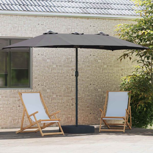 vidaXL Garten-Sonnenschirm Anthrazit 385 x 209 x 244 cm Polyester