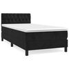 vidaXL Boxspringbett mit Matratze Schwarz 100x200 cm Samt