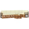 vidaXL Ecksofa Set mit Kissen 7 pcs Natur und Creme Massivholz Akazie