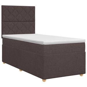vidaXL Boxspringbett mit Matratze Dunkelbraun 100 x 200 cm Stoff