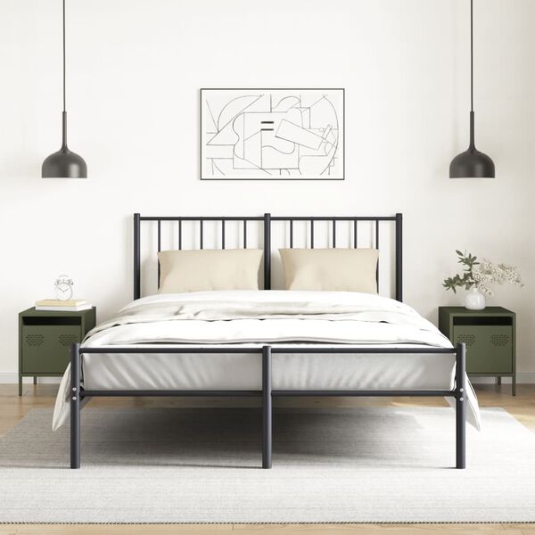 vidaXL Nachttische 2 Stk. Olivgr&uuml;n 35x39x43,5 cm Stahl