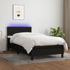 vidaXL Boxspringbett mit Matratze & LED Schwarz 100x200 cm Stoff