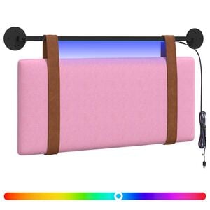 vidaXL H&auml;ngendes Kopfteil Mit LED Licht Rosa Antikes PU
