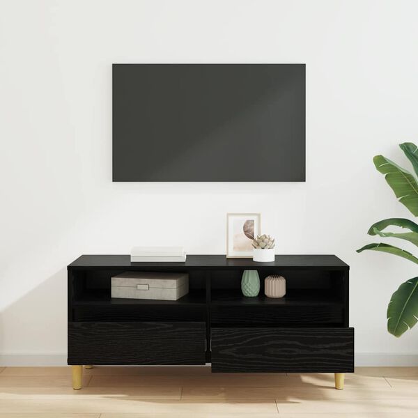 vidaXL TV-Schr&auml;nk Schwarz Eichen-Optik 100 x 34,5 x 44,5 cm