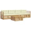 vidaXL Outdoor-Sofagarnitur 5 pcs Wei&szlig; und Creme Massivholz Akazie