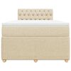 vidaXL Boxspringbett mit Matratze Creme 120x200 cm Stoff