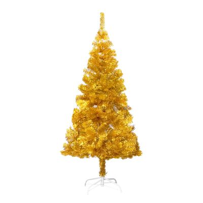 vidaXL Künstlicher Weihnachtsbaum mit Beleuchtung & Ständer Gold 150cm