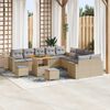 vidaXL Garten-Sofa-Set 13 pcs Beige Poly-Rattan