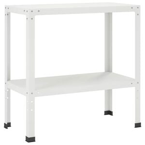 vidaXL Pflanztisch 100 x 40 x 80 cm Pulverbeschichteter Stahl Wei&szlig;