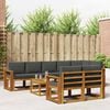 vidaXL Outdoor-Sofagarnitur mit Kissen 9 pcs Natur und Anthrazit