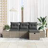 vidaXL Sofa Set mit Kissen 4 pcs Poly-Rattan