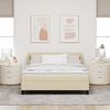 vidaXL Boxspringbett mit Matratze Creme 160 x 200 cm Stoff