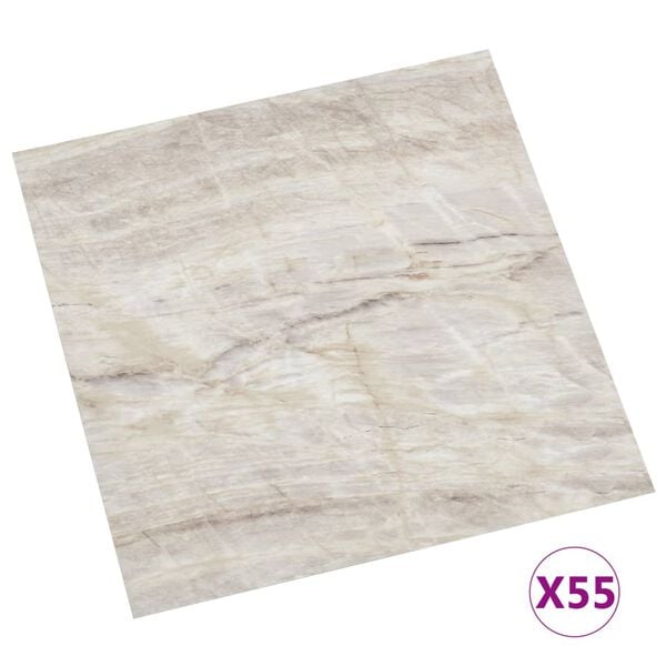 vidaXL PVC-Fliesen Selbstklebend 55 Stk. 5,11 m² Beige