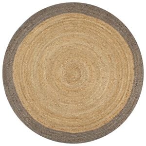 vidaXL Teppich Handgefertigt Jute mit Grauem Rand 120 cm