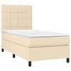vidaXL Boxspringbett mit Matratze & LED Creme 80x200 cm Stoff