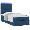 vidaXL Ottoman-Bett mit Matratze & LEDs Blau 80x200 cm Stoff