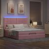 vidaXL Ottoman-Bett mit Matratzen & LEDs Rosa 180x200 cm Samt