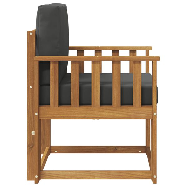 vidaXL Outdoor-Sofa Massives Akazienholz und Polyester Natur