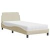 vidaXL Bett mit Matratze "Dover" Creme 80x200 cm Stoff