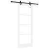 vidaXL Schiebet&uuml;r Wei&szlig; 83 x 211 cm Massivholz Kiefer und Glas