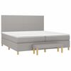 vidaXL Boxspringbett mit Matratze Hellgrau 200x200 cm Stoff