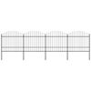 vidaXL Gartenzaun mit Speerspitze Stahl 714,5 x 175 cm Schwarz